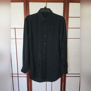 Men's Black with Green Stripes Shirt
